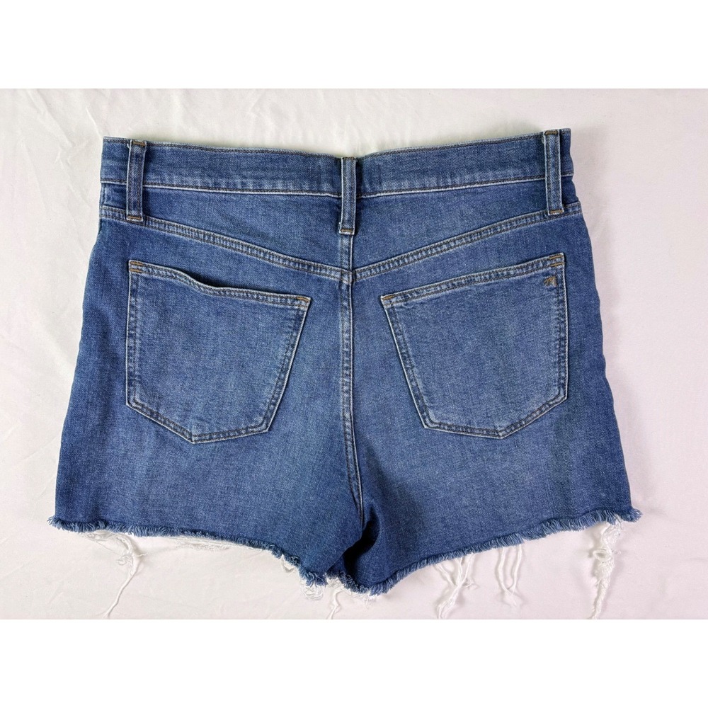 Madewell High Rise Denim Shorts Womens 29 Hemp Raw Hem Classic Coastal Everyday - Picture 9 of 9